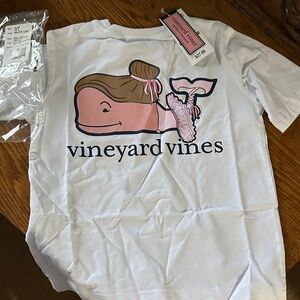 3T NWT Vineyard Vines White Girls Tee with Pink Ballerina Whale Graphic